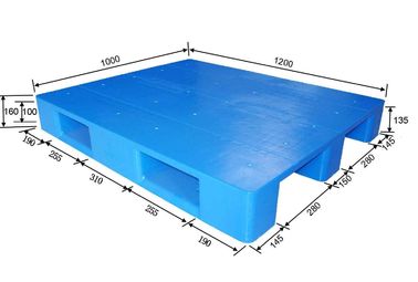 1200 X 1000mm πλαστικοί εξοπλισμοί αποθηκών εμπορευμάτων παλετών με το δυναμικό φορτίο, 2000kg